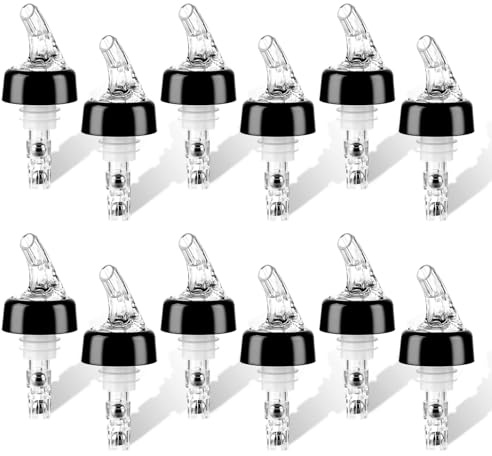 FWEEK 12 Becs Verseurs Doseurs 40 ml pour Alcool, Vin et Cocktails | Format transparent 9,5 x 3,8 cm pour doser les boissons lors de fêtes et au bar