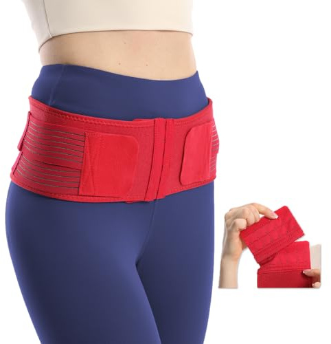 Avaneeny Cintura sacroiliaca per articolazione sacroiliaca con ganci e occhi a 6 file, per alleviare il dolore alla sciatica e alla parte bassa della schiena, cintura di supporto pelvico per uomini e