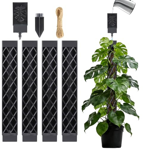 Asta di muschio per Monstera, 4 pezzi Monstera, asta di muschio auto-irrigazione, per piante da interni, 103 cm, per piante rampicanti ed ederi