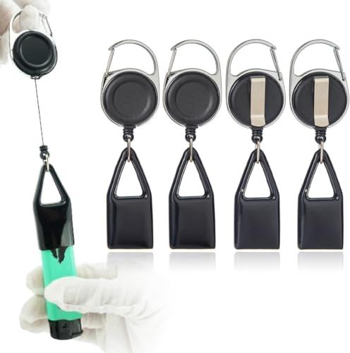CATZUM 4 PCS Porte-Briquet Extensible avec Protection Antivol, Léger et Pratique, Briquet, Porte-Clés, Clipper pour Suspendre des Clés, Accessoire Rétractable pour Briquets