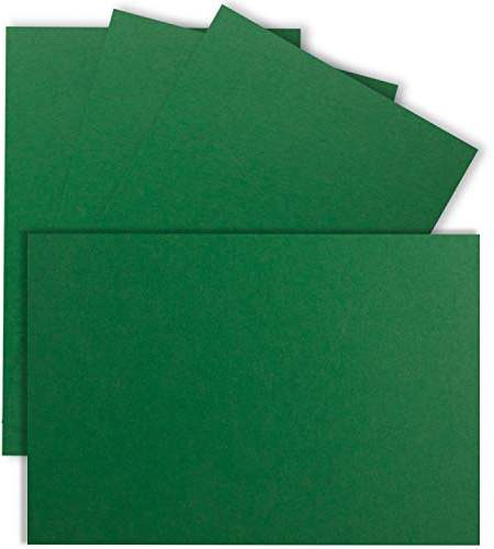 25 x enkelkort Din A7 10,5 x 7,3 cm 240 g/m² mörkgrön (grön) – blanka minikort, perfekta för egen design för presentetiketter, namnkort och visitkort