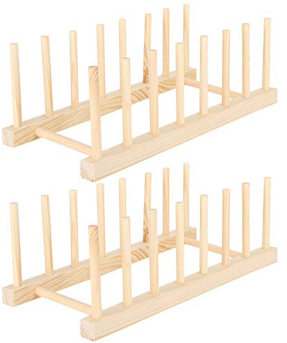 Garosa Support à Vaisselle en Bois, 2 Pièces, Support de Séchage, Organisateur de Cuisine