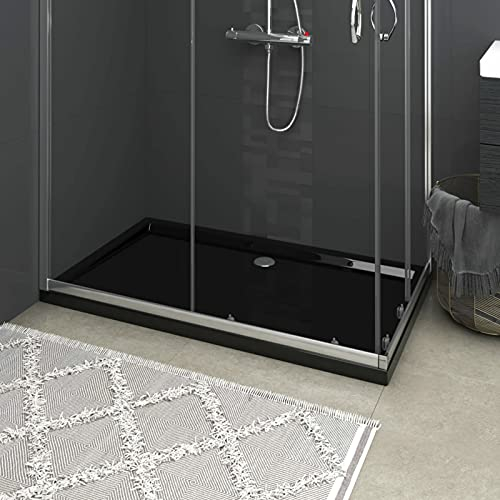 Gecheer Duschbricka, duschkabiner & väggar, duschkar, låg tröskel, rep- och fläckmotstånd, ABS, rektangulär, svart, 70 x 120 cm