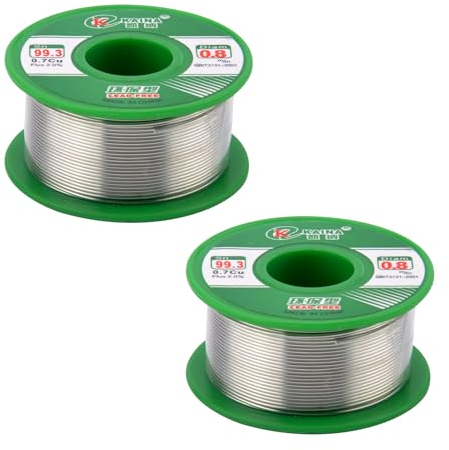 Fil de soudure,0.8mm fil à souder pour de soudure Sn 99.3%,Cu 0.7% avec Colophane Base pour Soudure Électrique, Fil à Souder Sans Plomb 100g