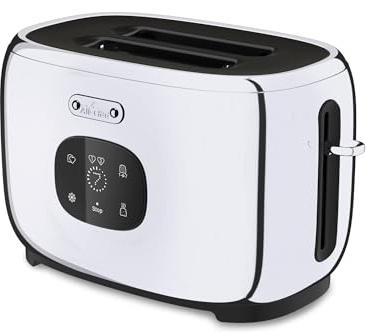 All-Clad Stainless Steel Toaster, 2 Slot, Removable Crumb Tray, 850 Watts, 7 Browning Levels, Intuitive Touchscreen, Extra High Lift, Silver