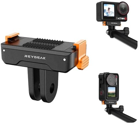 REYGEAK Support magnétique à changement rapide, compatible avec Osmo Action 5 Pro/Osmo Action 4/Osmo Action 3, mieux que le support adaptateur magnétique d'origine (1 pièce)