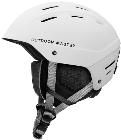 OutdoorMaster Casco Sci Uomo/Donna Modello Kelvin II, Con14 Canali di Ventilazione e Sistema di Regolazione a Rotella, Fodera Rimovibile, Certificato ASTM, per Sci e Snowboard