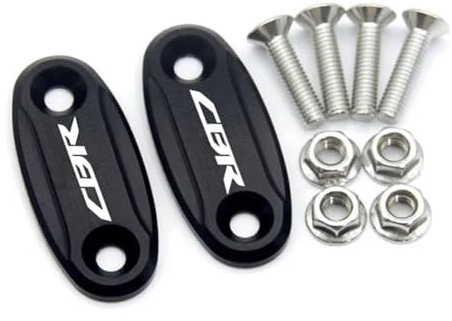 HUISI Misura for CBR600RR CBR 600RR CBR 600 RR 2004-2016 Base Dello Specchio Retrovisore Del Motociclo Parabrezza Drive Eliminator Copertura Del Foro Dello Specchio(Black)