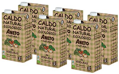 Aneto 100% Natural - Caldo de Verduras Ecológicas - caja de 6 unidades de 1L