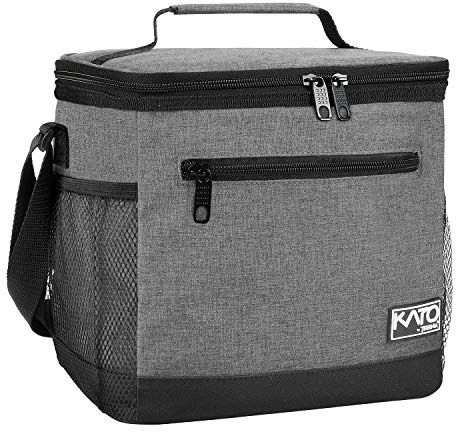 Kato Tirrinia vikbar liten kylväska 10,5 l (20 burkar), arbete lunchväska isoleringsväska för resor bil picknick strand, stor termoväska lunchväska lunchlåda väska för män kvinnor, träkol