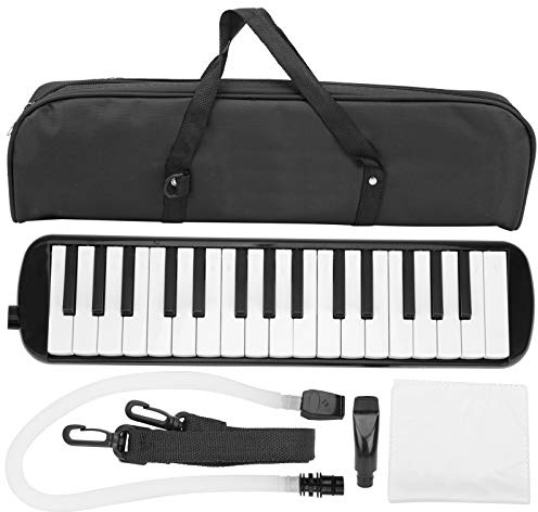 - Teclado de instrumento mel¨®dico de 32 teclas, estilo piano con boquilla, juegos de tubo y bolsa de transporte para ni?os, principiantes, adultos, regalo, color negro(Negro)