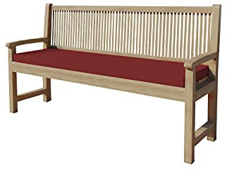 chilly pilley Bankkissen Bankauflage Polsterauflage Reißverschluss mit Schlaufen Kissen für Gartenbank für Gartenmöbel Sitzkissen & Rückenkissen Outdoor (120 x 40 x 5 cm, Dunkelrot)