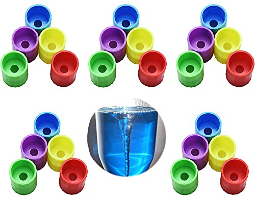 25 Pieces Tornadoes in A Bottle, Plastic Tornado Bottle Connector Cyclone Tube Vortex Connector for Scientific Experiment, 5 Colors
