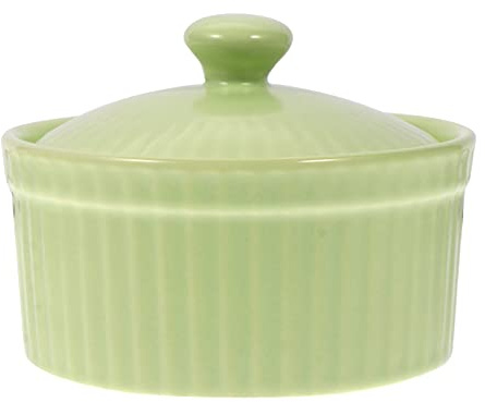 1 Pc Cuenco Para Hornear Soufflé Tazones De Budín De Cerámica Tazas De Porcelana Ramekin Platos Con Tapas Tazón De Huevo Pudding Ramekins Con Tapas Pudín De Porcelana Envase Mini