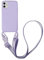 Emlivi Handykette Hülle kompatibel mit iPhone 11 Necklace Hülle mit Kordel Handyhülle Nylon Schultergurt zum Umhängen Silikon TPU Schutzhülle mit Stylische Band kompatibel mit iPhone 11, Lavendel