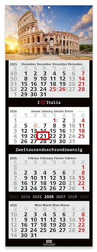 Geiger-Office Calendario de pared de 4 meses 2022, formato grande, 33 x 90 cm, con atractivo diseño de Italia