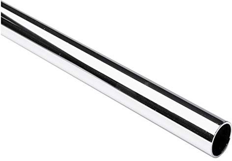 CompleteShopfittings Chrome Pole 5ft 25mm Diameter New Clothes Garment Rail Walk In Wardrobe Chrome Tubing Hanging Rail System