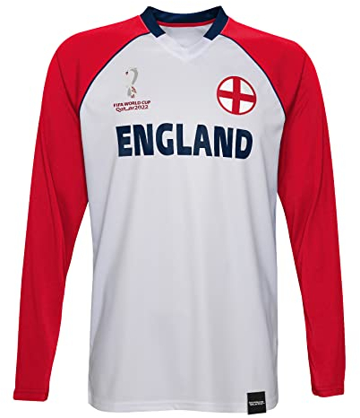 FIFA Jungen Official Fifa World Cup 2022 Classic Long Sleeve - England T Shirt, Weiß, 5 Jahre EU