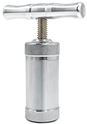 Pollen Press Tool, T Handle Pollen Compressor, Pre-Press Form Mold for Herb, Spice, Pepper (Silver)