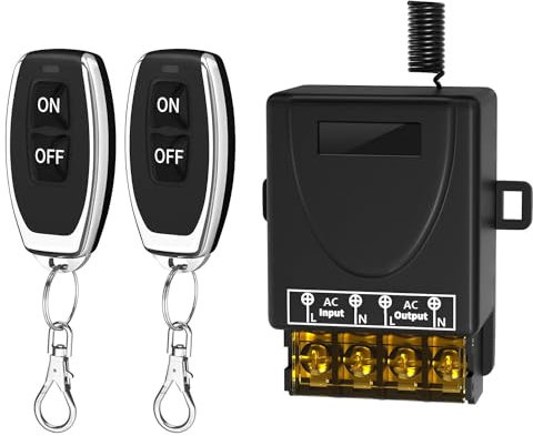 GUUZI Wireless Remote Switch AC 220-240V/30A Relay Wireless RF Switch for Household Appliances, Pumps, Ceiling Lights and Electrical Appliances with 100M Remote Control