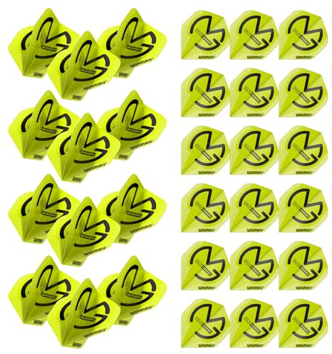 WINMAU MvG Michael Van Gerwen Mega Standard Green Dart Flights - 10 sets per pack (30 dart flights in total)