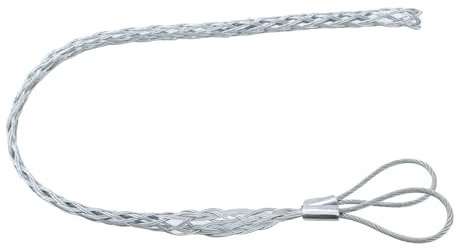 KATSU Cable Pulling Grip Socks for 25-37mm Cable, 800mm Length Twin Hook Galvanized Steel Anti-Slip Cable Wire Traction Sleeve Flexible Mesh Puller Rope Cable Sock