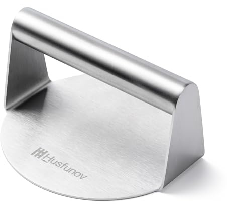 Stainless Steel Burger Press,5.5 Inch Round Smasher,Non-Stick Grill Press