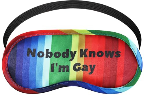 Boyiee Maschera per gli Occhi del Gay Pride per Dormire Benda Gay con Maschera per gli Occhi con Cinturino Regolabile per Regalo per la Copertura degli Occhi per i Gay Natale di Capodanno