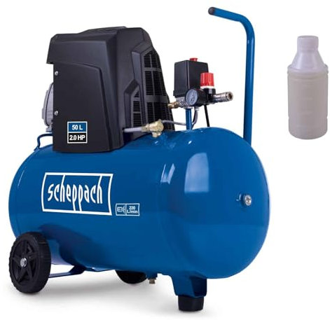 Scheppach Compresseur d’air HC63 – 1500 W – 230 V~ – 10 bar – Capacité de la cuve de 50 L – Débit d’aspiration 220 L/min – 97 dB - idéal pour un usage domestique
