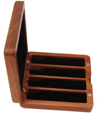 Harilla Saxophone Clarinet Reeds Case Wooden Reeds Case Portable Musical Instrument Accessories Storage Box for Outdoor Home Travel