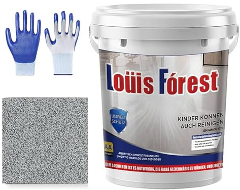 Vernice epossidica color sabbia per pavimenti, vernice epossidica Louis Forest, rivestimento autolivellante in sabbia colorata epossidica, adatta per uso interno ed esterno (grigio-b, 0,5 litri)