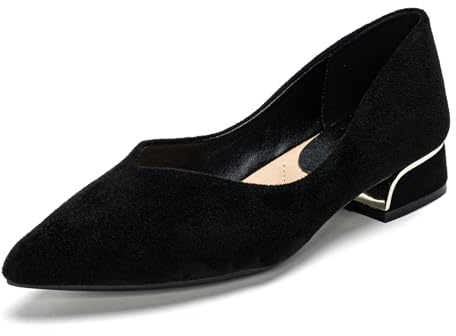 HIPPOSEUS Escarpins Femme Élégantes Chaussures de Bureau Confortable Classique Chaussures Habillées Noire avec Talon Bloc 2.5cm,40 EU
