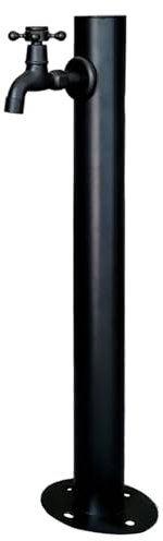 WNYAILLL Fontana da Giardino Esterno in Acciaio Inossidabile, Colonna d'Acqua da Giardino, Fontanella a Colonna con Rubinetto Acqua, per Esterno Casa Giardino, Stile Vintage(Black A)