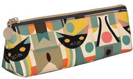 Tragbar Bleistift Tasche Mid-Century Modern Art Katze Federmappe Strapazierfähig Stiftetasche für Schule College Student