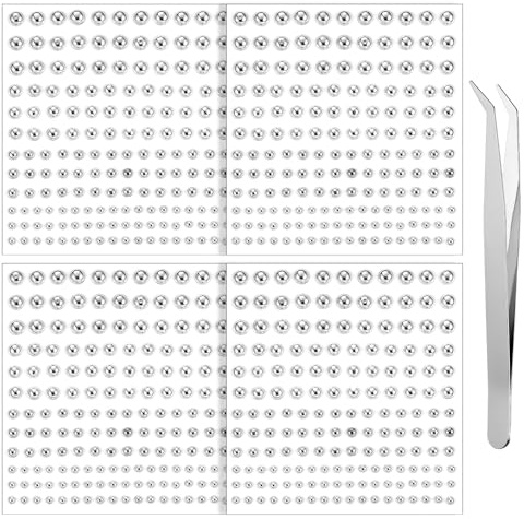 4 Blätter Gesichtsschmuck Lippenstecker, 660 Stück Fake Nasenpiercing Nicht-Piercing Augenbrauen-Nasen-Lippen-Ohrstecker Y2k Fake Augenbrauen Piercing Zubehör Mit Pinzette Für Frauen Und Männer,Silber