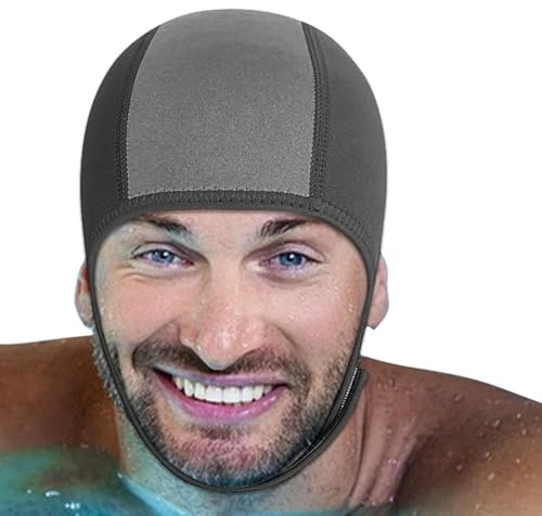 Cuffia da bagno da donna, in neoprene, 25 mm, con cinturino autoadesivo e regolabile, impermeabile per uomo e donna