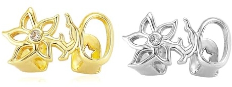 Blommor-design Enzigtands-grillz-set – Guld- & Silverfärgad, Med Cz-stenar Belagd Hip Hop Mun Smycken för Män & Kvinnor, Fest, Cosplay Och Present(Gold+Silver)