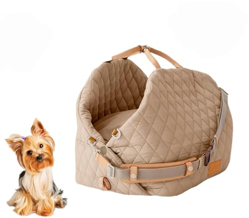Seggiolino auto per cani di piccola taglia, seggiolini per animali domestici per auto con guinzaglio di sicurezza a clip, rimovibile e lavabile, lettino da viaggio sotto i 11,3 kg
