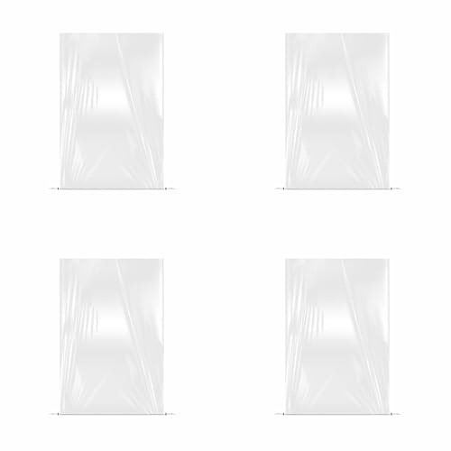 TOP-MAX 4 unidades de 80 x 100 cm fundas anticongelantes para plantas de invierno con cordón, bolsas de plástico transparentes impermeables para proteger contra la lluvia, la nieve y las heladas en el