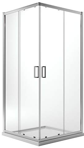 Idralite Eckeinstieg Duschkabine Rechteckig 90x75 H185 Transparent 6mm Glas Mod. Ready