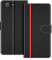 COODIO Handyhülle für Sony Xperia Z3 Compact Handy Hülle, Sony Xperia Z3 Compact Hülle Leder Handytasche für Sony Xperia Z3 Compact Klapphülle Tasche, Schwarz/Rot