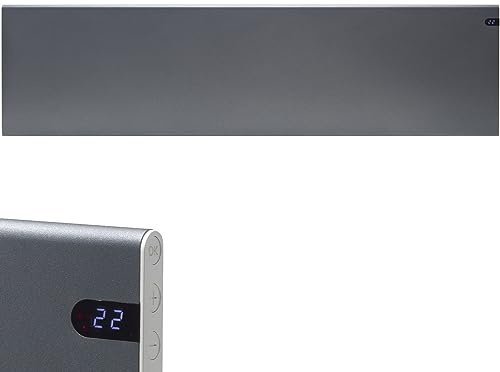ADAX Neo Wall Mounted Electric Panel Heater With Timer, Thermostat. Modern, With Temperature Display. Convector Radiator. LOT 20 / ErP Compliant, Made In Europe, 2000W, Grey