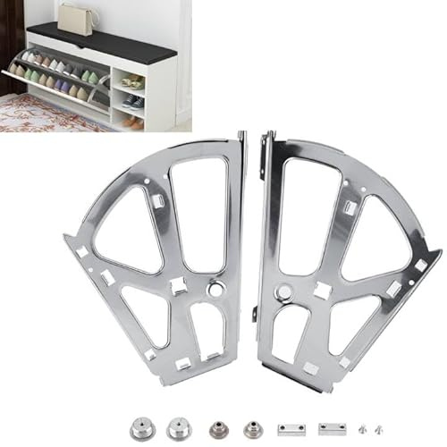 Charnière Meuble Chaussures, Armoire à Chaussures Charnière, 2Pcs Charnières d'armoire à tiroirs en acier inoxydable Turing Rack Remplacement pour Ranger et Organiser Chaussures(2 couches)