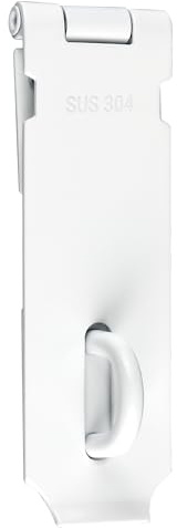 SAYAYO SUS304 Stainless Steel Padlock Hasp Door Lock Shed Lock 130MM | Heavy Duty Hasp and Staple Door Clasp Gate Latch, White(Not Include Padlock)