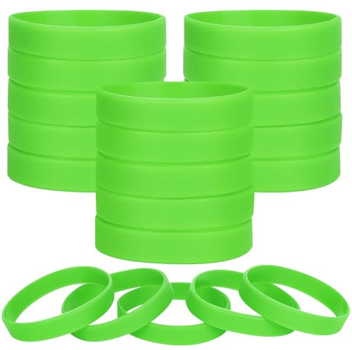 LVNRIDS 100 st tomma silikonarmband, elastiskt gummiband för sportfest, lösa band, 6.3'' longueur pour enfant, Silikon
