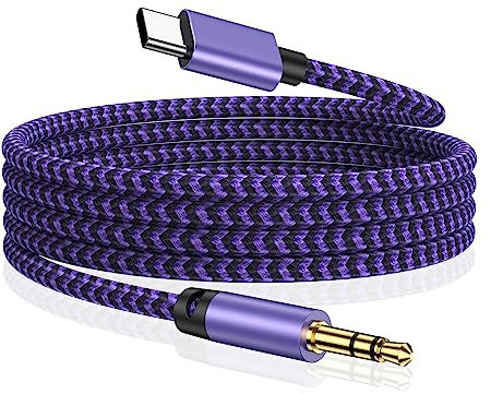 USB C to 3.5mm Audio Aux Jack Cable, 3.3FT Type C to Aux Cable Lead Adapter Headphone Car Stereo Cord Compatible with Samsung Galaxy S25 5G/S24/S23/S22/S21/S20/A16/A15/A14, iPhone 16/15, Google Pixel