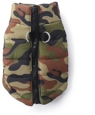 Voarge Chaqueta para Mascotas Abrigos abrigados, Invierno para Perros pequeños, Chaleco cálido con Cremallera para Perro, Chihuahua Pequeña Mascota Invierno Chaleco Caliente (L, Camuflaje)