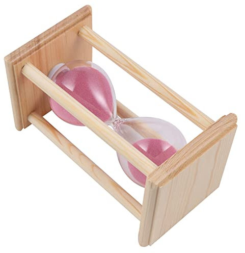 Amosfun Clessidra in con Cornice in Legno da 15 Minuti - Timer da Tavolo per E Meditazione