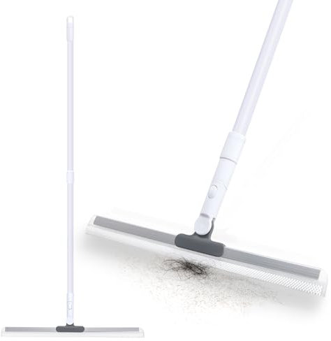 Spazzolone per Pavimenti, Tira Acqua Pavimenti con Manico Estensibile da 124 cm, Tergivetro per Doccia, Piastrelle, Finestre e Rimozione Peli di Animali