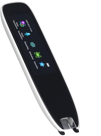 Hyuduo Bolígrafo Traductor de Voz Inteligente, Bolígrafo de Escaneo de Traducción Multifuncional Blanco para Estudiantes de Idiomas y Viajeros, Material ABS